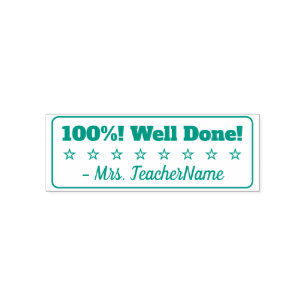 Sello Automático Divertido "100%! ¡Bien hecho!" Estampado de goma d