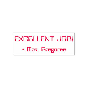 Sello Automático Divertido "EXCELENTE TRABAJO!" + Educador Nombre S