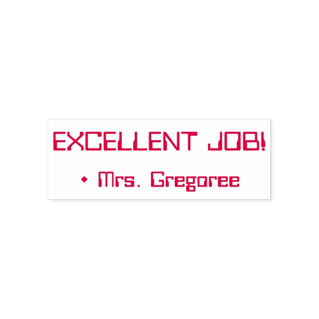Sello Automático Divertido "EXCELENTE TRABAJO!" + Educador Nombre S (Diseño)