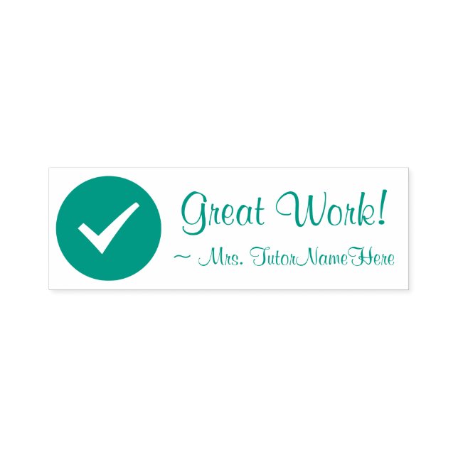Sello Automático Divertido "¡Gran trabajo!" + Nombre del tutor Sell (Diseño)