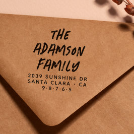 Sello Automático Divertido Nombre manuscrito moderno Dirección de d