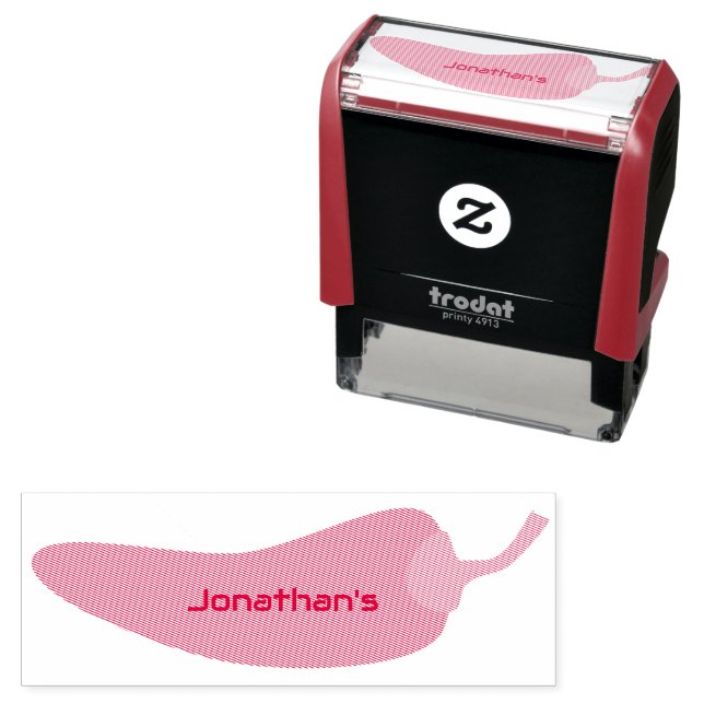 Sello Automático Divertido nombre personalizado Guay Red Chili de v (In Situ)