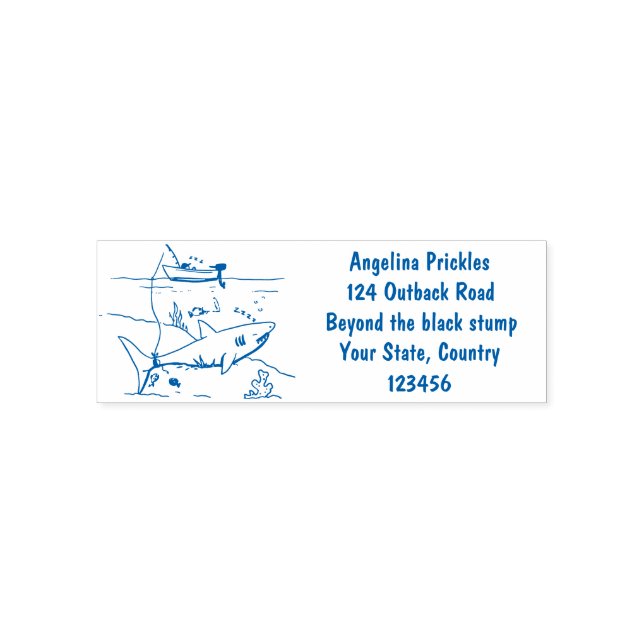Sello Automático Divertido tiburón durmiente y personalizado de pes (Diseño)