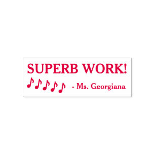 Sello Automático Divertido "¡TRABAJO SUPERB!" + Nombre del profesor