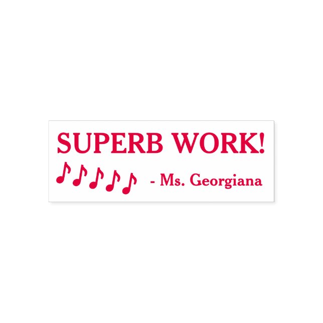 Sello Automático Divertido "¡TRABAJO SUPERB!" + Nombre del profesor (Diseño)