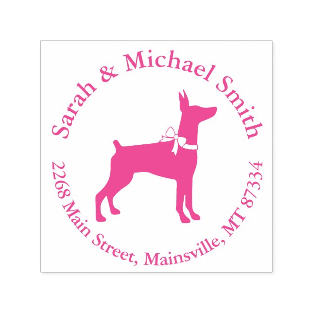 Sello Automático Dobermann Pinscher Dog Baby Shower Puppy Dobie (Diseño)