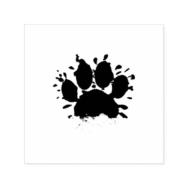 Sello Automático Dog Paw Print Watercolor Canine Paw (Diseño)