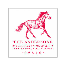 Sello Automático Domicilio formal clásico de caballos Nombre y dire