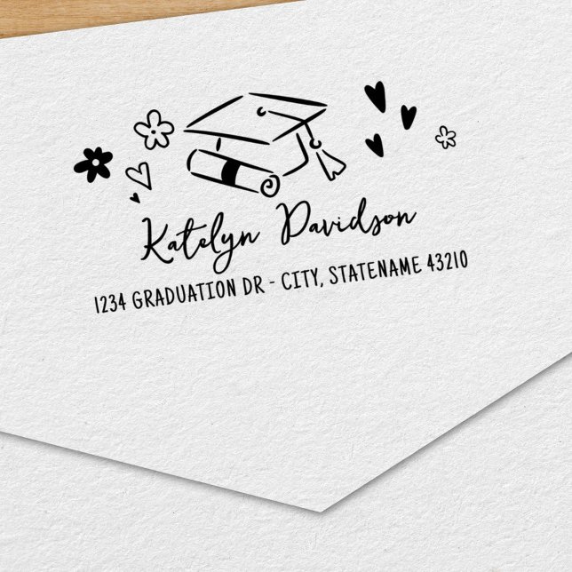 Sello Automático Doodle de graduación nombre dirección (Subido por el creador)