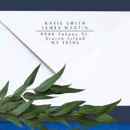 Sello Automático Dos apellidos moderna pareja dirección de retorno