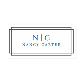 Sello Automático Dos bordes geométricos monogramo