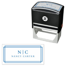 Sello Automático Dos bordes geométricos monogramo