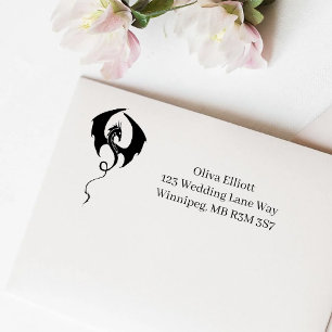 Sello Automático Dragón tribal negro