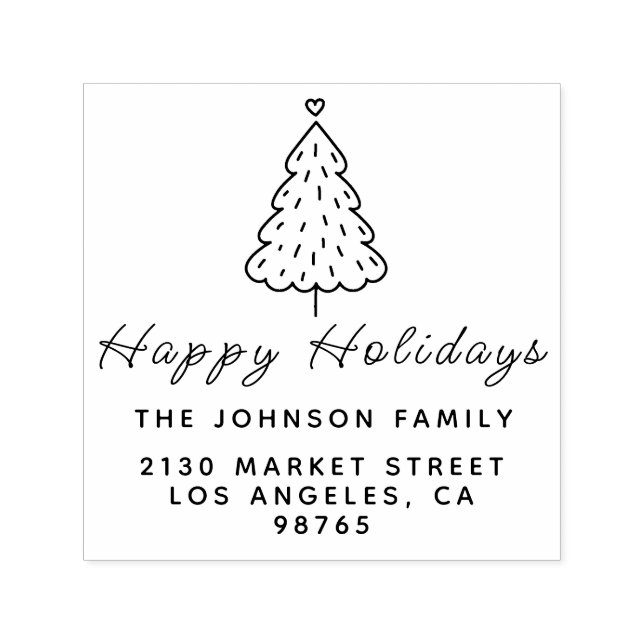 Sello Automático Dulce Regreso de Navidad Nombre de Familia Direcci (Diseño)