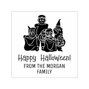 Sello Automático Dulceros Silueta Feliz Halloween Deseos