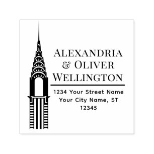 Sello Automático Edificio Chrysler Art Deco Pareja NYC