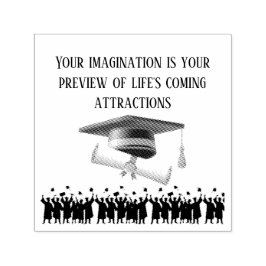 Sello Automático Einstein's graduation motto white