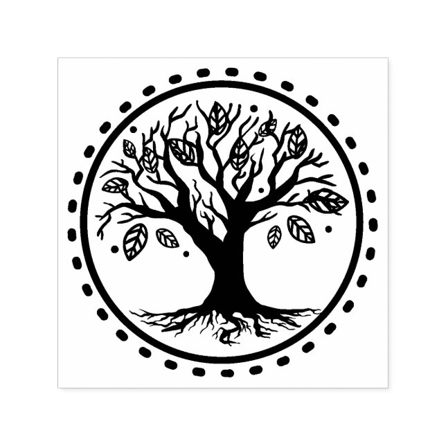 Sello Automático El árbol familiar Boho genera genealogía (Diseño)