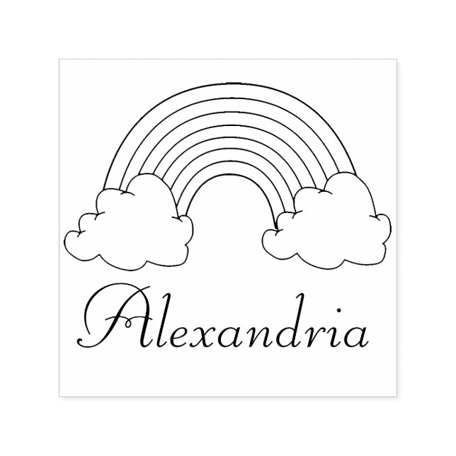 Sello Automático El arcoiris infantil con nubes de Bonito personali (Diseño)