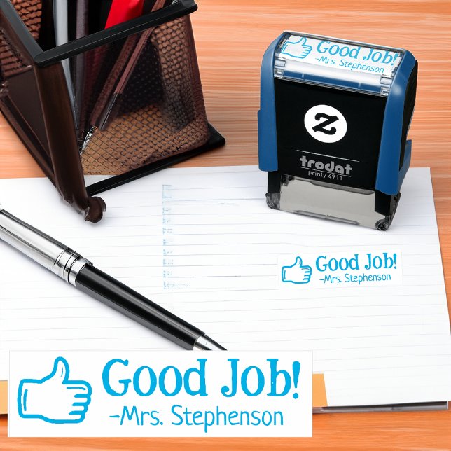Sello Automático El buen trabajo del profesor personalizado aumenta (good job teacher award reward stamp)