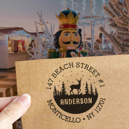 Sello Automático El ciervo en la ruta de vacaciones de invierno de 