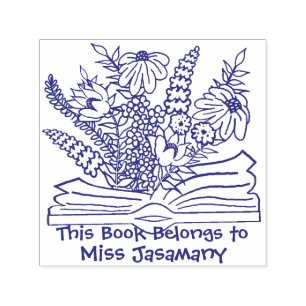 Sello Automático El libro floral pertenece a la personalización
