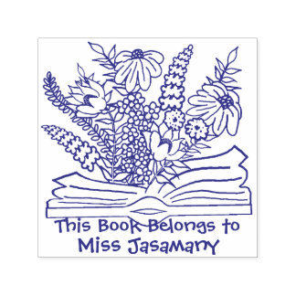 Sello Automático El libro floral pertenece a la personalización