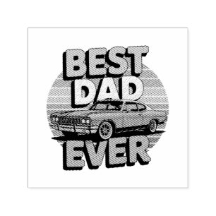 Sello Automático El mejor papá Retro Vintage Muscle Car Verde azula
