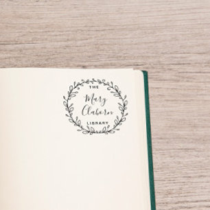 Sello Automático El Nombre Personalizado Moderno Sale De La Bibliot