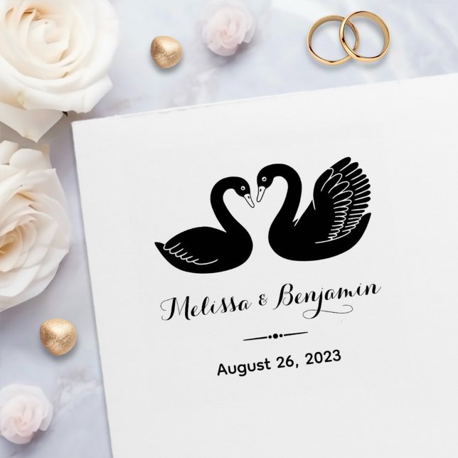 Sello Automático El par de cisnes negros salva al Boda de fechas (Subido por el creador)