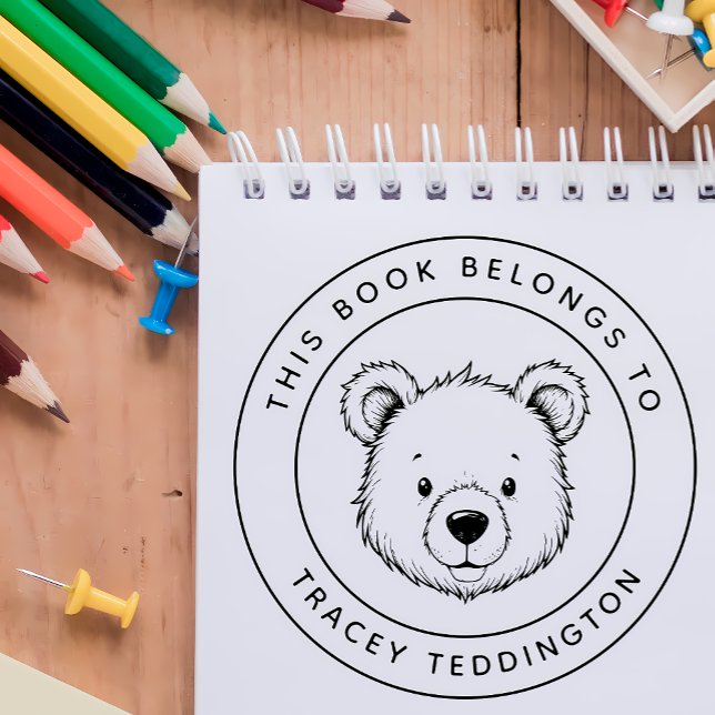 Sello Automático El personalizado Teddy lleva este libro al nombre  (Subido por el creador)