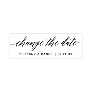 Sello Automático El Script De Caligrafía Moderna Cambia La Fecha