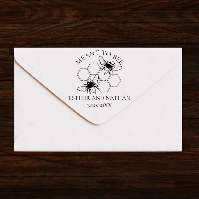 Sello Automático El significado personalizado de la etiqueta de fav (Meant to Bee Wedding Favor Tag Self-inking Stamp)