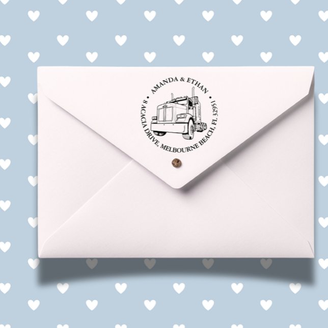 Sello Automático El tema de los camiones Bandit Semi (Perfect for truckers—add a personal touch to every document today!)