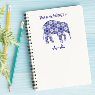 Sello Automático Elefante Monograma Este Libro Pertenece A