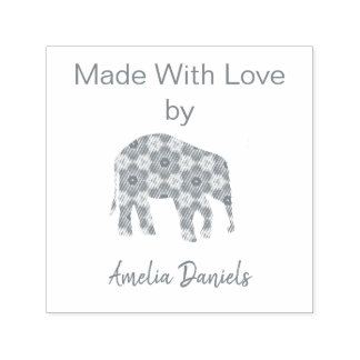 Sello Automático Elefante Personalizado Hecho con Amor