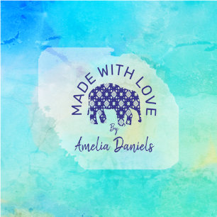 Sello Automático Elefante Personalizado Hecho Con Amor