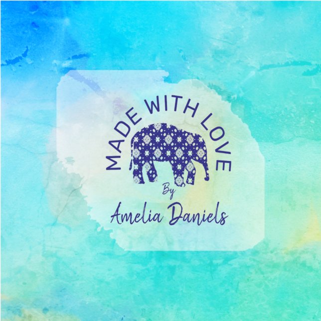 Sello Automático Elefante Personalizado Hecho Con Amor (Subido por el creador)