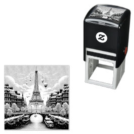 Sello Automático Elegancia de invierno parisina - Navidades en la c