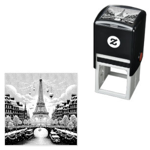 Sello Automático Elegancia de invierno parisina - Navidades en la c