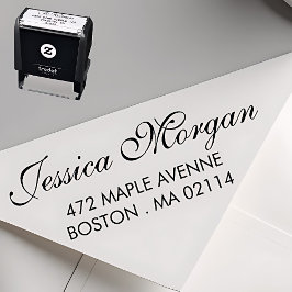 Sello Automático Elegant Address Stamp | Script Style
