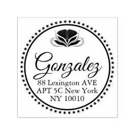 Sello Automático Elegant Calligraphy Name Address Rubber Stamp