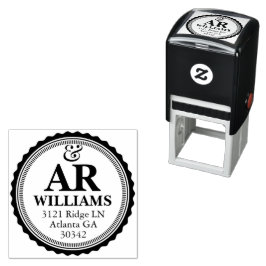 Sello Automático Elegant Monogram Address Rubber Stamp
