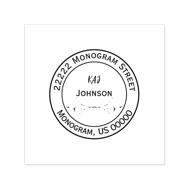Sello Automático Elegant Personalized Monogram Name Address Stamp (Diseño)