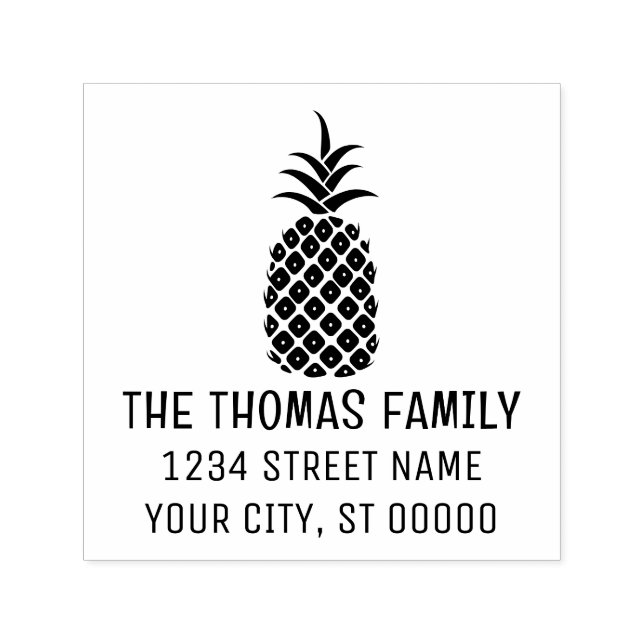 Sello Automático Elegant Pineapple #11 Dirección de devolución de n (Diseño)