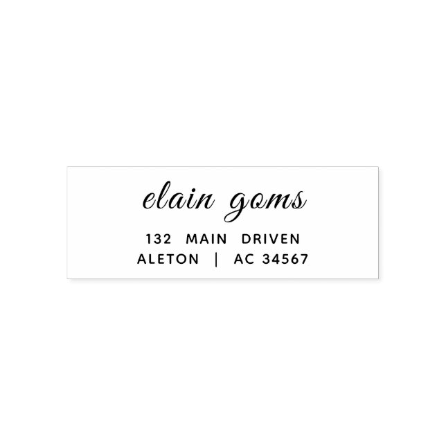 Sello Automático Elegant Script | Dirección de devolución personali (Diseño)