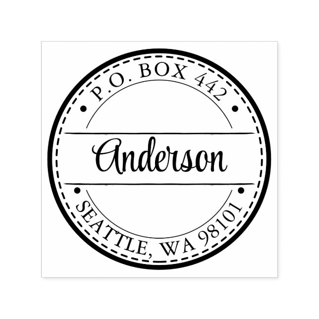 Sello Automático Elegant Script Name Return Address Stamp (Diseño)
