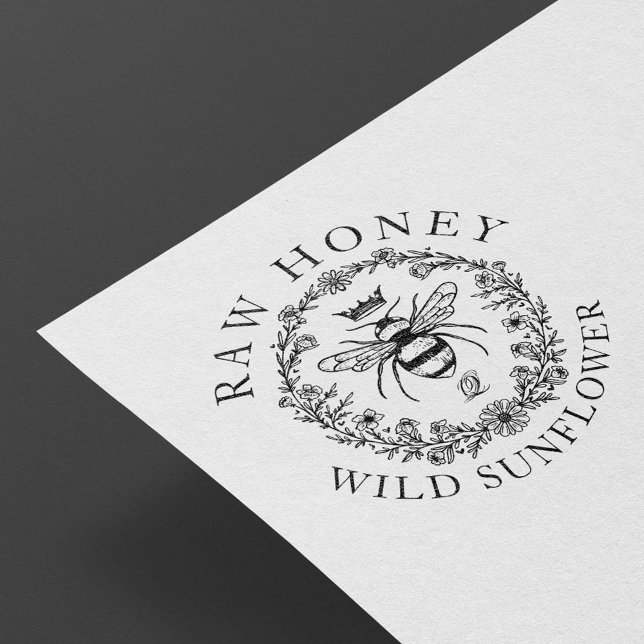 Sello Automático Elegante Abeja de la Reina de la miel de la cosech (Subido por el creador)