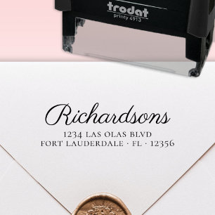 Sello Automático Elegante apellido de familia escritura dirección d