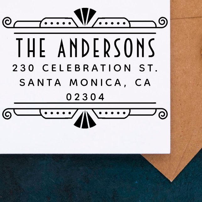 Sello Automático Elegante Art Deco Nombre de la familia de cuadros  (Subido por el creador)